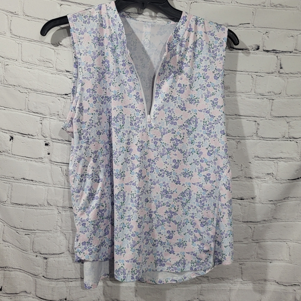 Rhoback Pastel Floral Sleeveless Blouse